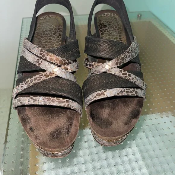 Donald J Pliner Womens Sandals Brown Size 9 Becky Wedge Espresso Strappy - Picture 9 of 9